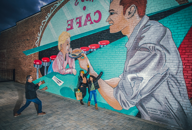 Reds Cafe Mural in Sevierville